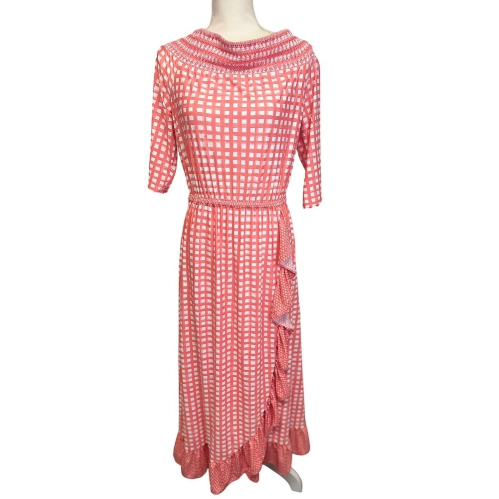 Cabana Life‎ Pink/White Checker Dress NWT Size L